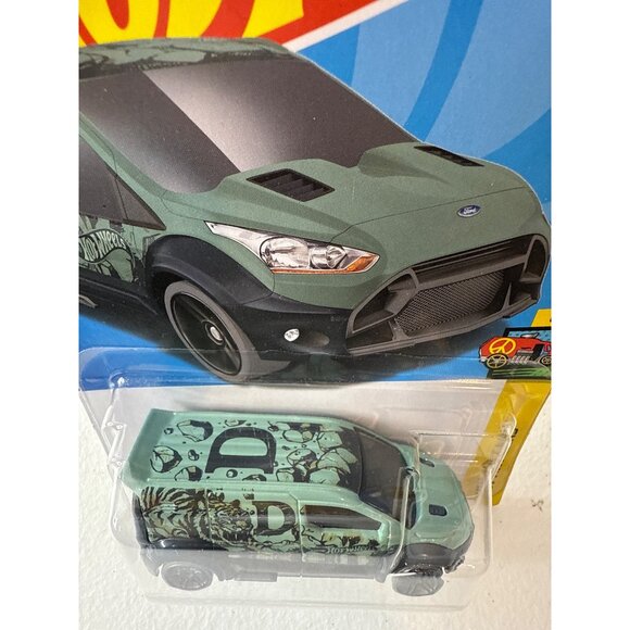 Hot Wheels Ford Transit Connect Green Tiger Art Cars 2021 Diecast 1:64 - Picture 5 of 7